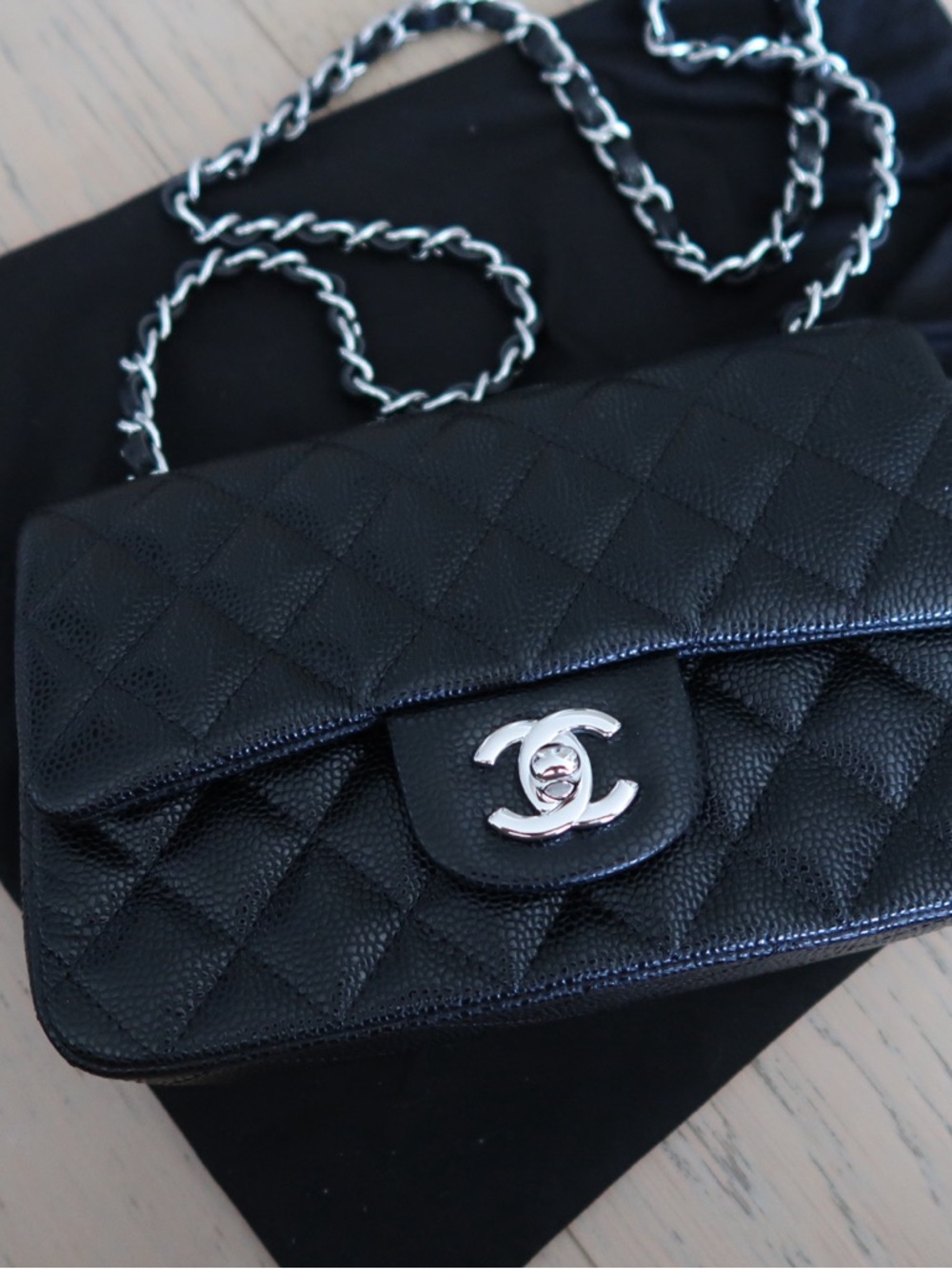 Classic Quilted Black Women's Shoulder Bag - Silver Hardware